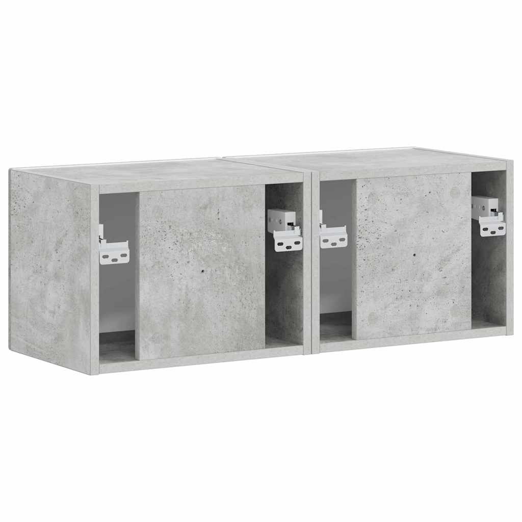 vidaXL TV-Wandschrank 2 pcs Beton 60 x 31 x 29,5 cm Holzwerkstoff