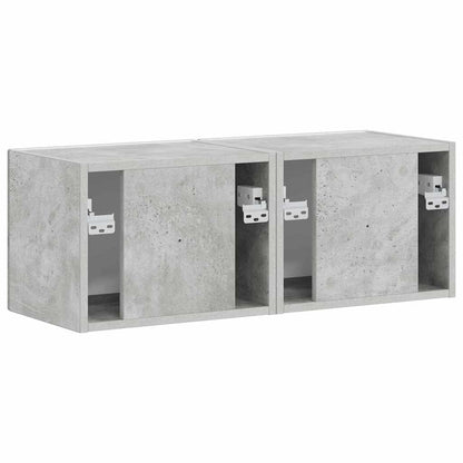 vidaXL TV-Wandschrank 2 pcs Beton 60 x 31 x 29,5 cm Holzwerkstoff