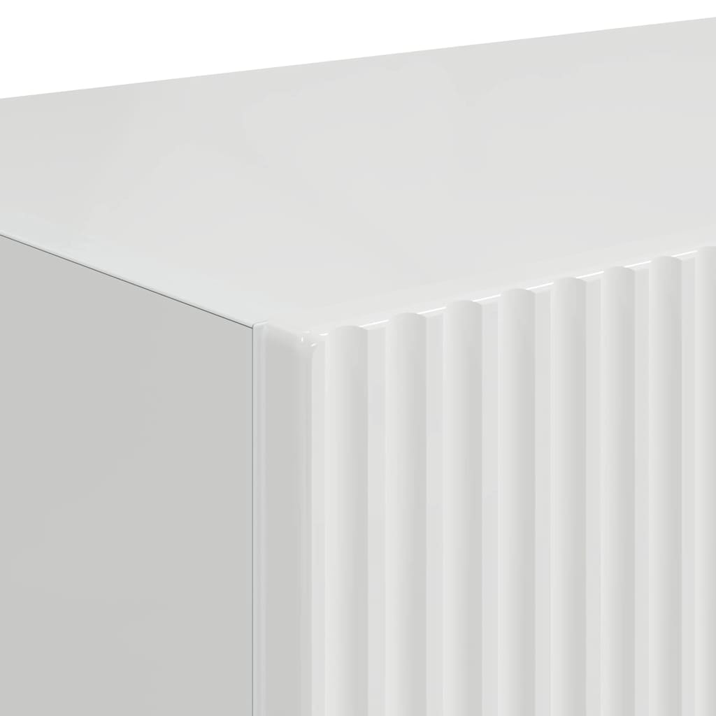vidaXL Meuble TV mural blanc brillant 60 x 31 x 29,5 cm en bois d'ingénierie
