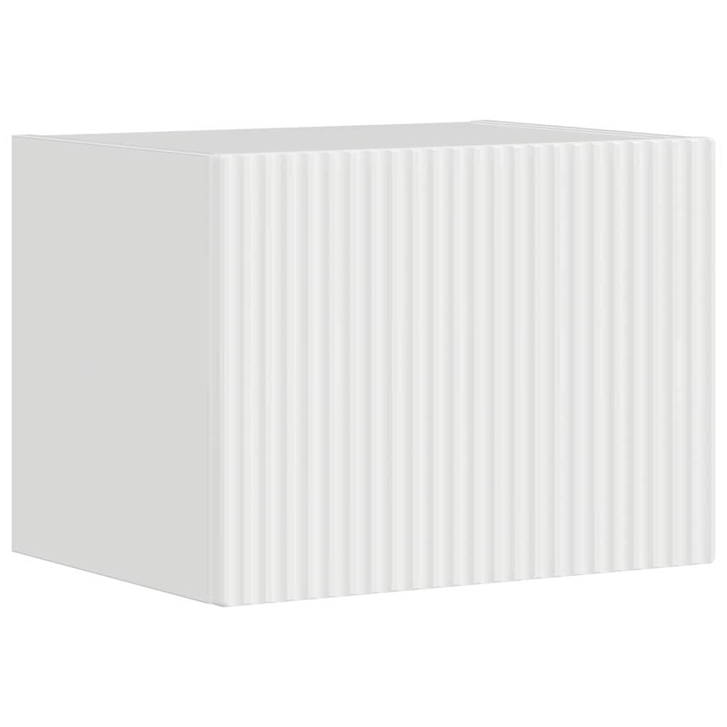 vidaXL Meuble TV mural blanc brillant 60 x 31 x 29,5 cm en bois d'ingénierie