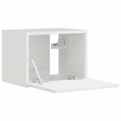vidaXL Meuble TV mural blanc brillant 60 x 31 x 29,5 cm en bois d'ingénierie