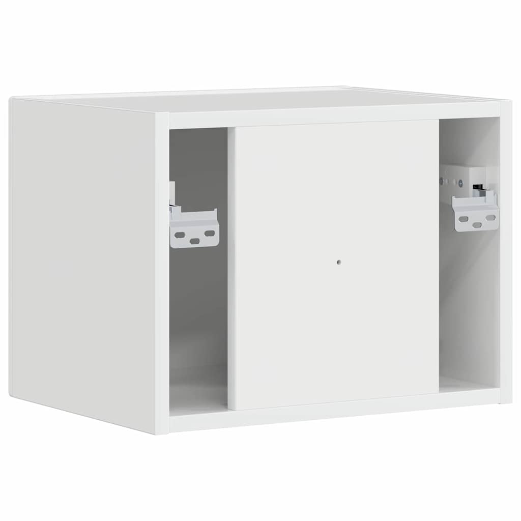 vidaXL Meuble TV mural blanc brillant 60 x 31 x 29,5 cm en bois d'ingénierie