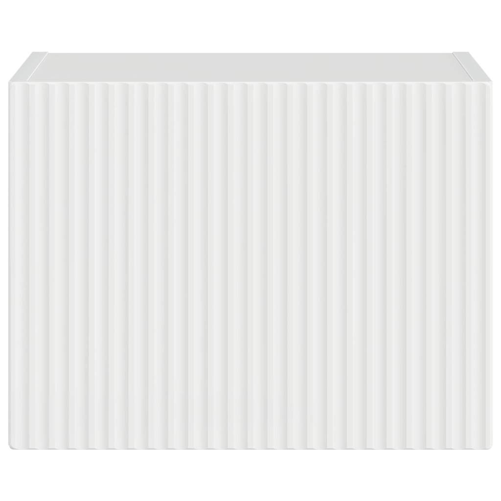 vidaXL Meuble TV mural blanc brillant 60 x 31 x 29,5 cm en bois d'ingénierie