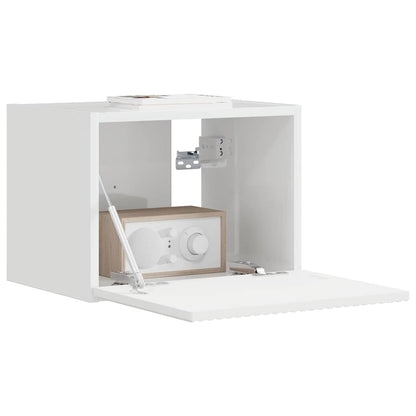 vidaXL Meuble TV mural blanc brillant 60 x 31 x 29,5 cm en bois d'ingénierie