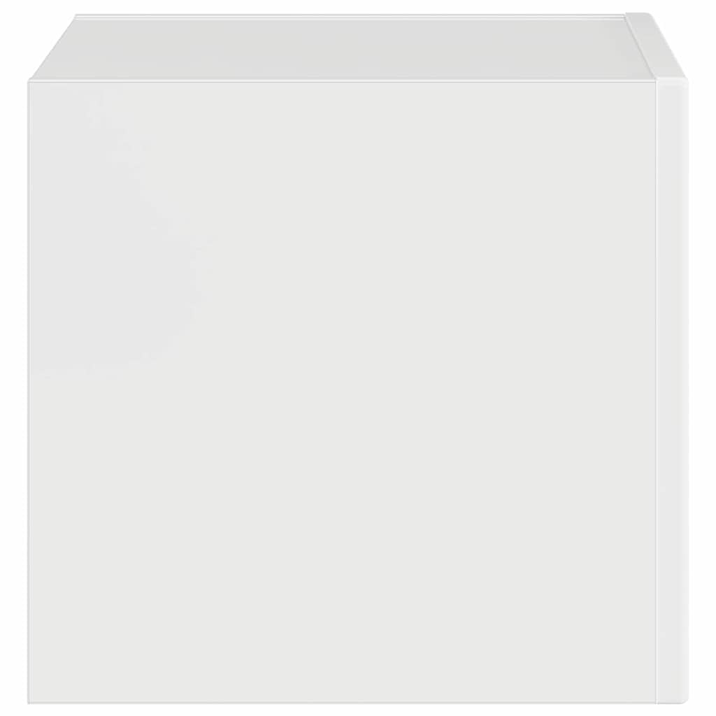 vidaXL Meuble TV mural blanc brillant 60 x 31 x 29,5 cm en bois d'ingénierie