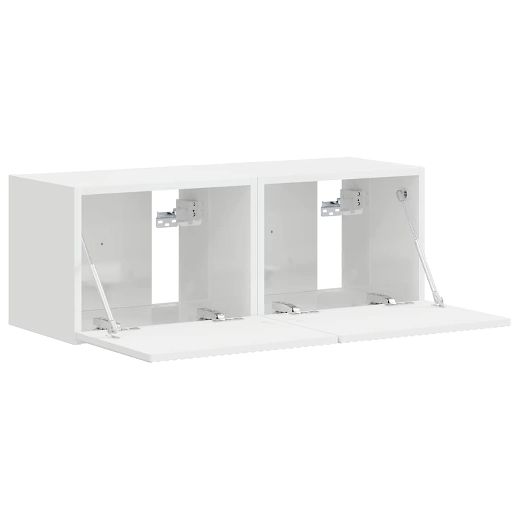 TV-Wandschrank 2 pcs Glänzend Weiß 60 x 31 x 29,5 cm