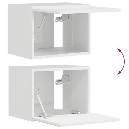 vidaXL Meuble TV mural 2 pcs Blanc brillant 60 x 31 x 29,5 cm