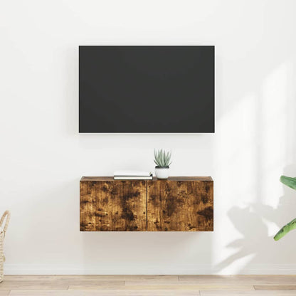 vidaXL Meuble TV mural 2 pcs Chêne fumé 60 x 31 x 29,5 cm