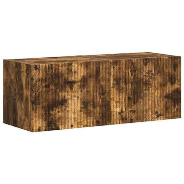 vidaXL Meuble TV mural 2 pcs Chêne fumé 60 x 31 x 29,5 cm