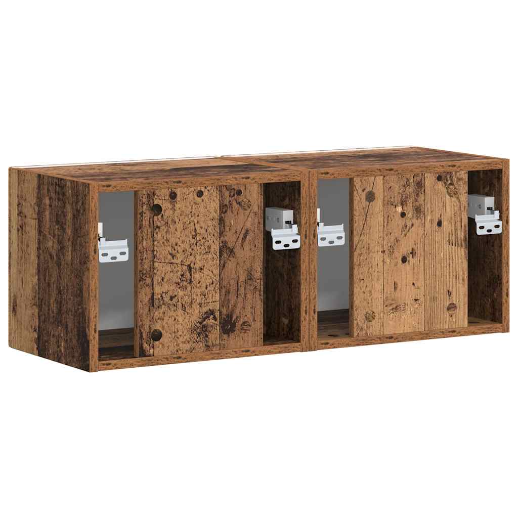 vidaXL TV-Wandschrank 2 pcs Altholz 60 x 31 x 29,5 cm Holzwerkstoff