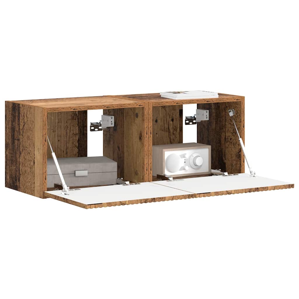 vidaXL TV-Wandschrank 2 pcs Altholz 60 x 31 x 29,5 cm Holzwerkstoff