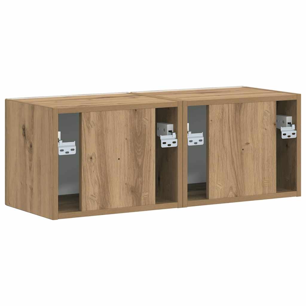TV-Wandschrank 2 pcs Kunsthandwerk Eiche 60 x 31 x 29,5 cm