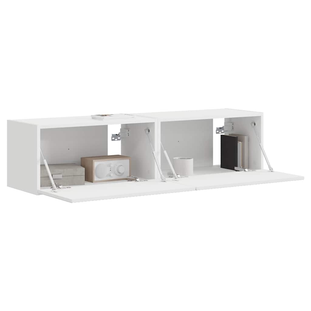 vidaXL TV-Wandschrank 2 pcs Weiß 60 x 31 x 29,5 cm Holzwerkstoff