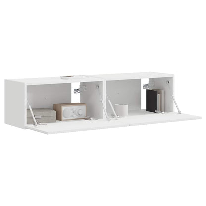 vidaXL TV-Wandschrank 2 pcs Weiß 60 x 31 x 29,5 cm Holzwerkstoff