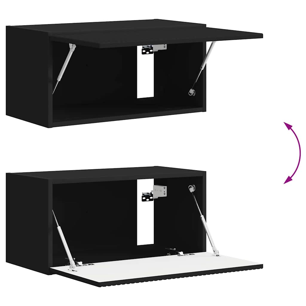 vidaXL TV-Wandschrank Schwarz 60 x 31 x 29,5 cm Holzwerkstoff