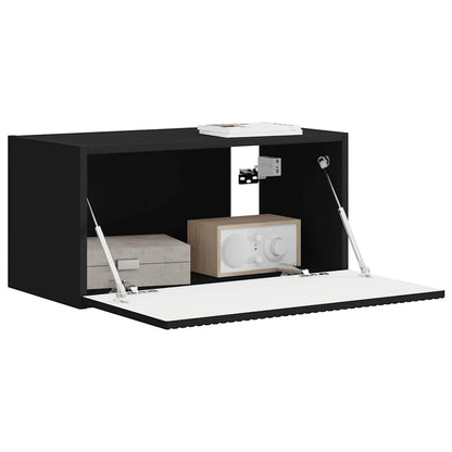 vidaXL TV-Wandschrank Schwarz 60 x 31 x 29,5 cm Holzwerkstoff