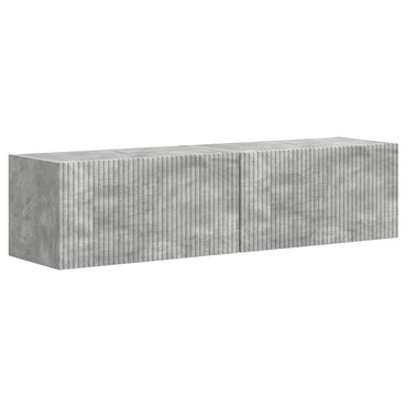 vidaXL Meuble TV mural 2 pcs Béton 60 x 31 x 29,5 cm Bois d'ingénierie