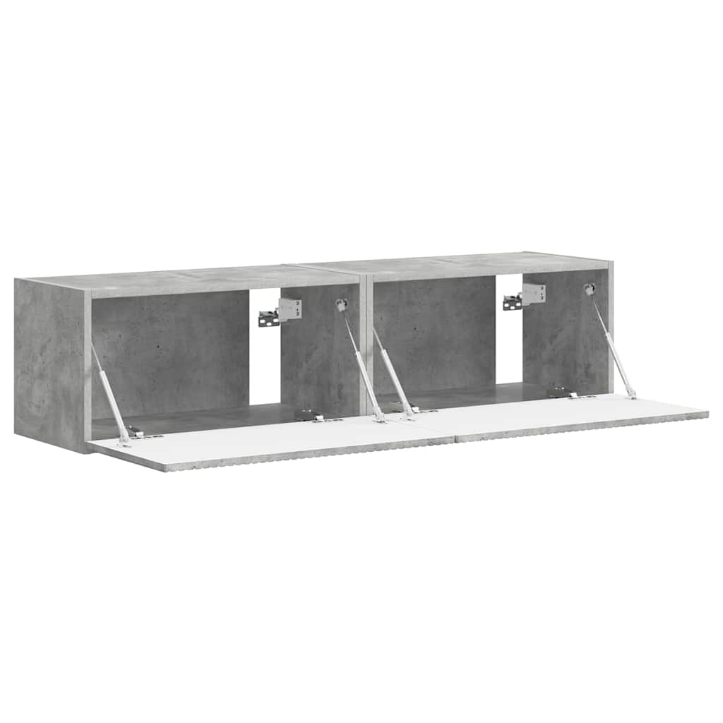vidaXL TV-Wandschrank 2 pcs Beton 60 x 31 x 29,5 cm Holzwerkstoff