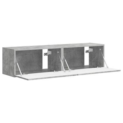 vidaXL TV-Wandschrank 2 pcs Beton 60 x 31 x 29,5 cm Holzwerkstoff