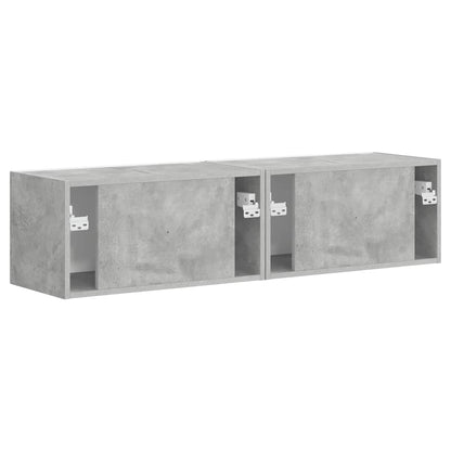 vidaXL TV-Wandschrank 2 pcs Beton 60 x 31 x 29,5 cm Holzwerkstoff