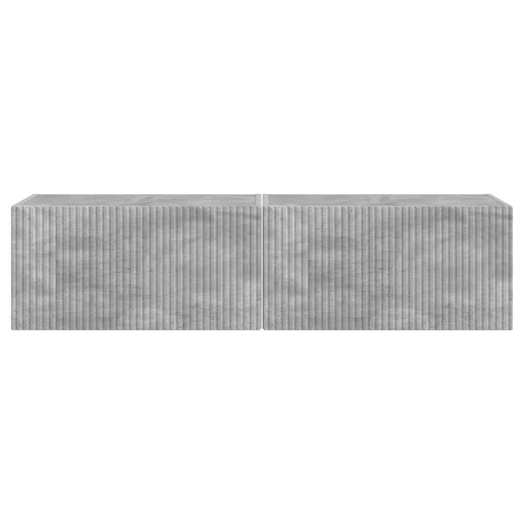vidaXL TV-Wandschrank 2 pcs Beton 60 x 31 x 29,5 cm Holzwerkstoff