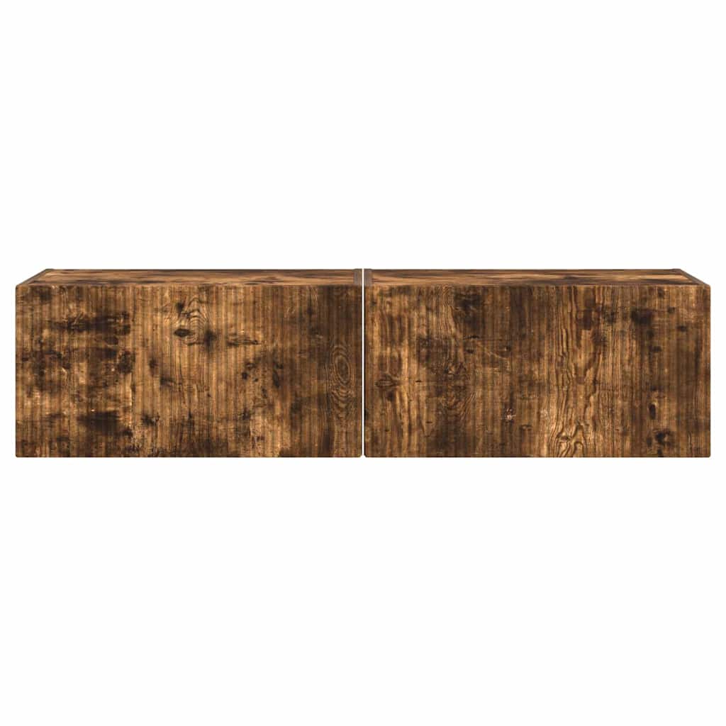 vidaXL Meuble TV mural 2 pcs Chêne fumé 60 x 31 x 29,5 cm