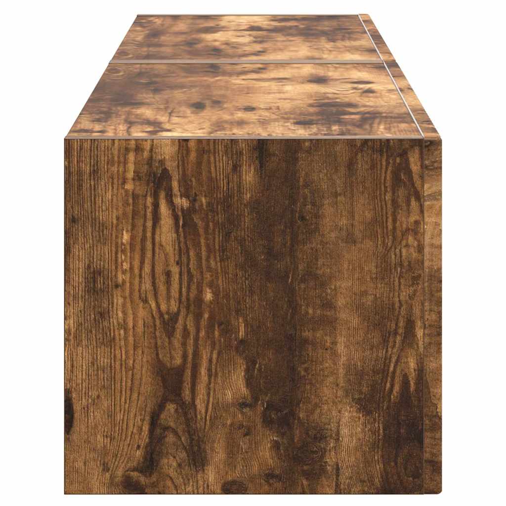 vidaXL Meuble TV mural 2 pcs Chêne fumé 60 x 31 x 29,5 cm