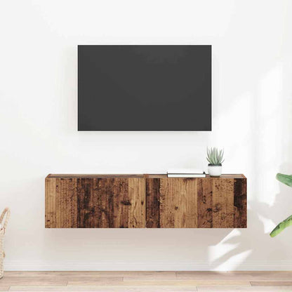 vidaXL TV-Wandschrank 2 pcs Altholz 60 x 31 x 29,5 cm Holzwerkstoff