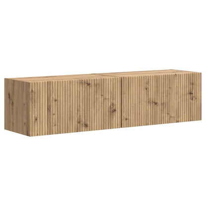 vidaXL Meuble TV mural 2 pcs Chêne artisanal 60 x 31 x 29,5 cm