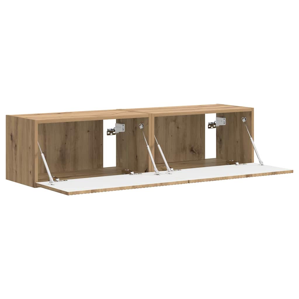 vidaXL Meuble TV mural 2 pcs Chêne artisanal 60 x 31 x 29,5 cm