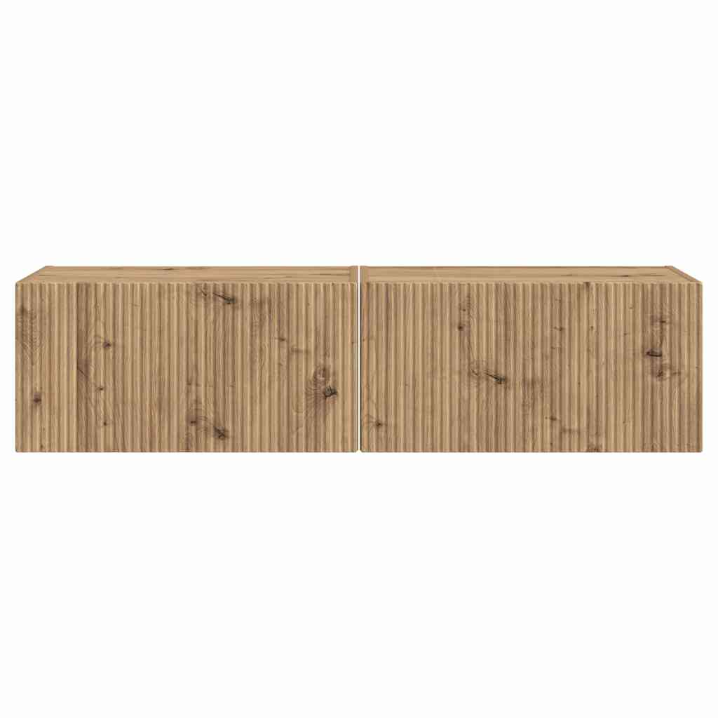 vidaXL Meuble TV mural 2 pcs Chêne artisanal 60 x 31 x 29,5 cm