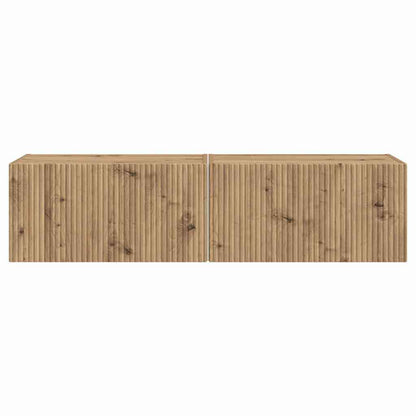 vidaXL Meuble TV mural 2 pcs Chêne artisanal 60 x 31 x 29,5 cm