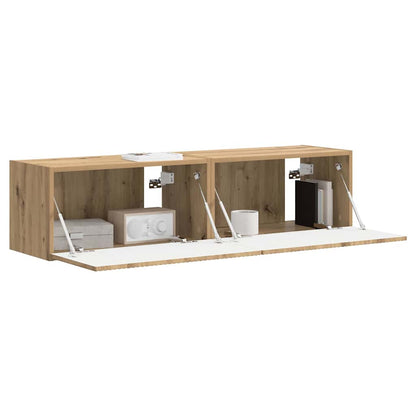 vidaXL Meuble TV mural 2 pcs Chêne artisanal 60 x 31 x 29,5 cm