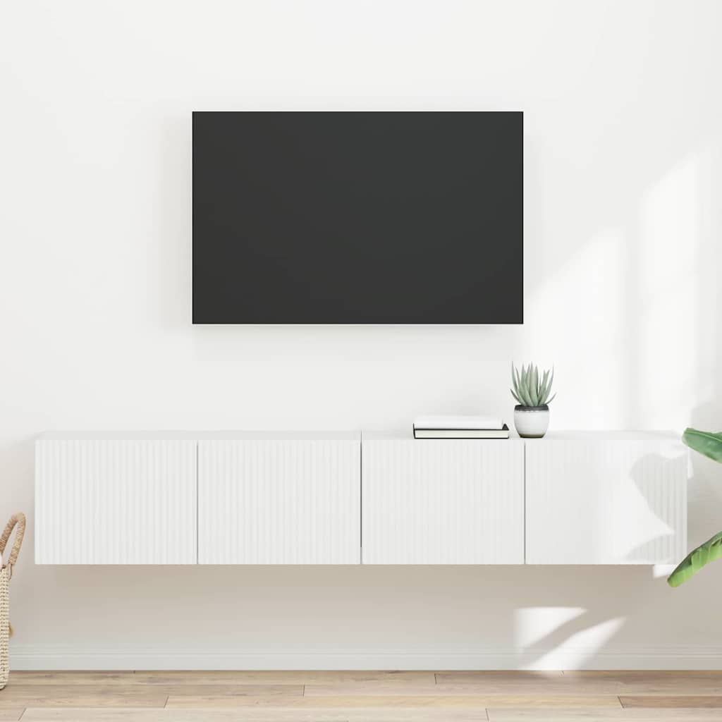 vidaXL TV-Wandschrank 2 pcs Weiß 60 x 31 x 29,5 cm Holzwerkstoff
