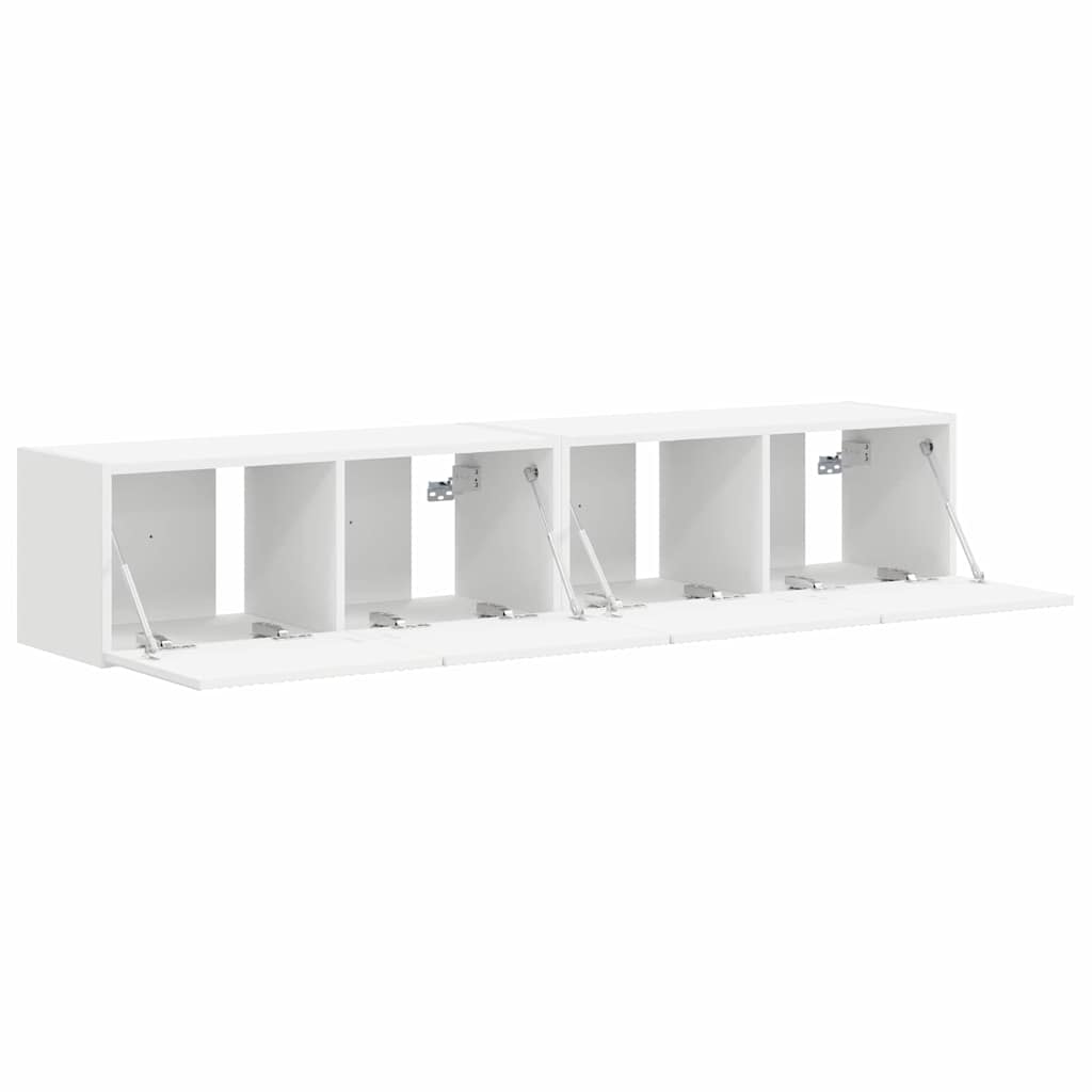 vidaXL TV-Wandschrank 2 pcs Weiß 60 x 31 x 29,5 cm Holzwerkstoff