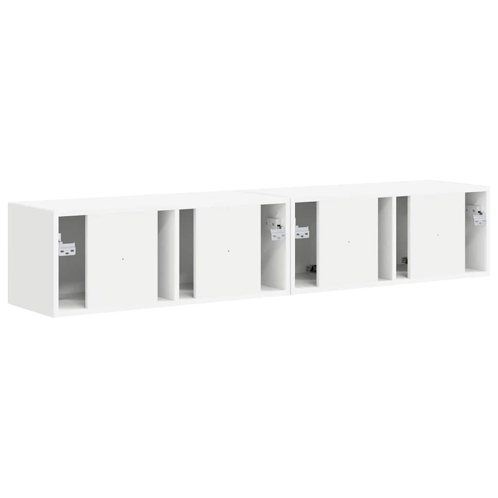 vidaXL TV-Wandschrank 2 pcs Weiß 60 x 31 x 29,5 cm Holzwerkstoff
