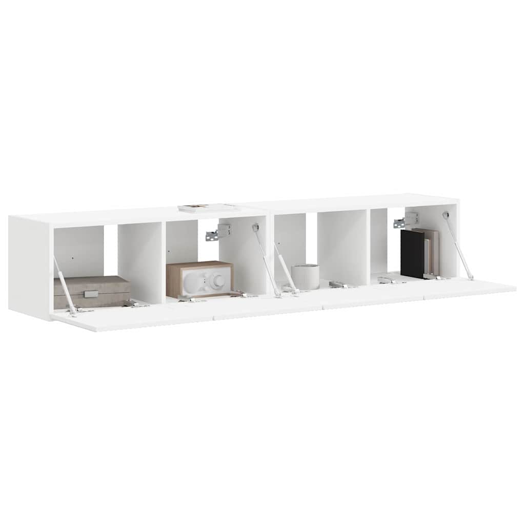 vidaXL TV-Wandschrank 2 pcs Weiß 60 x 31 x 29,5 cm Holzwerkstoff