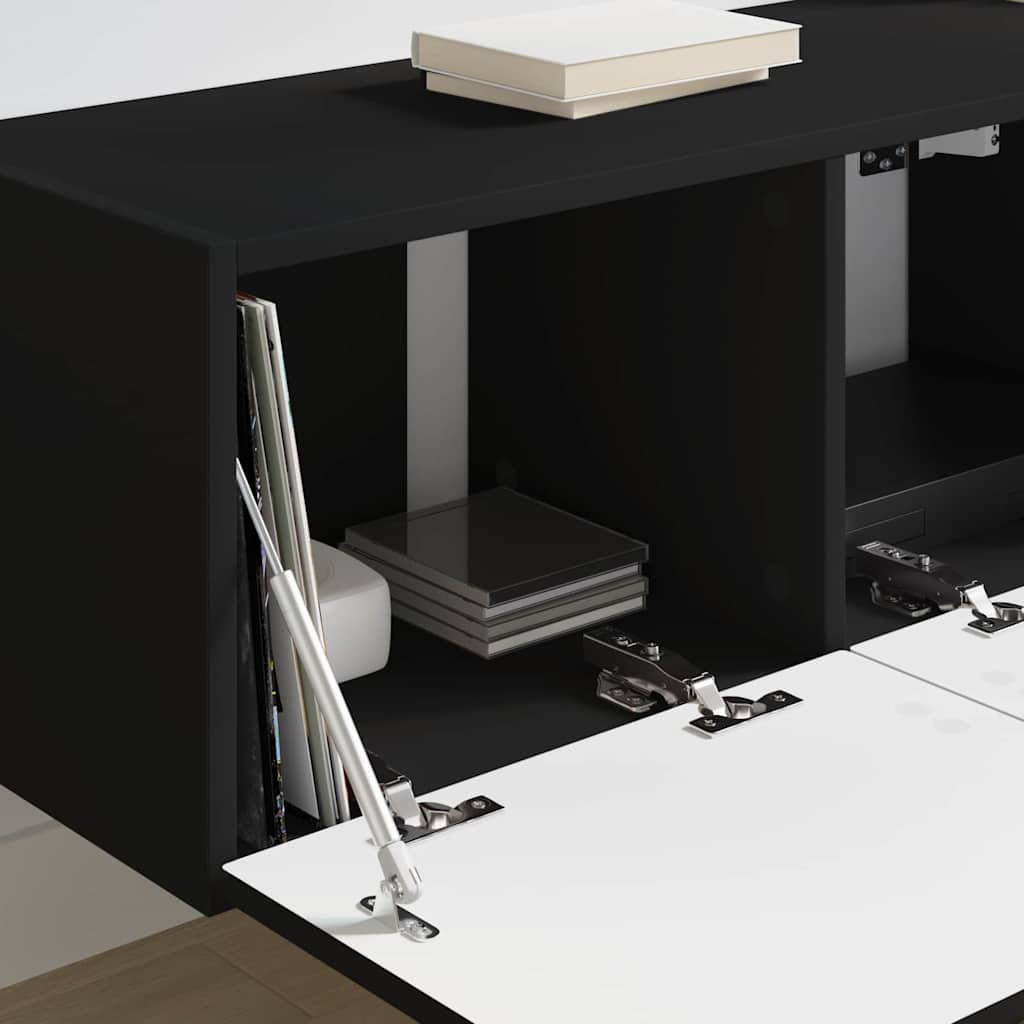 vidaXL TV-Wandschrank Schwarz 60 x 31 x 29,5 cm Holzwerkstoff