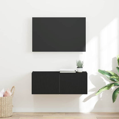 vidaXL TV-Wandschrank Schwarz 60 x 31 x 29,5 cm Holzwerkstoff