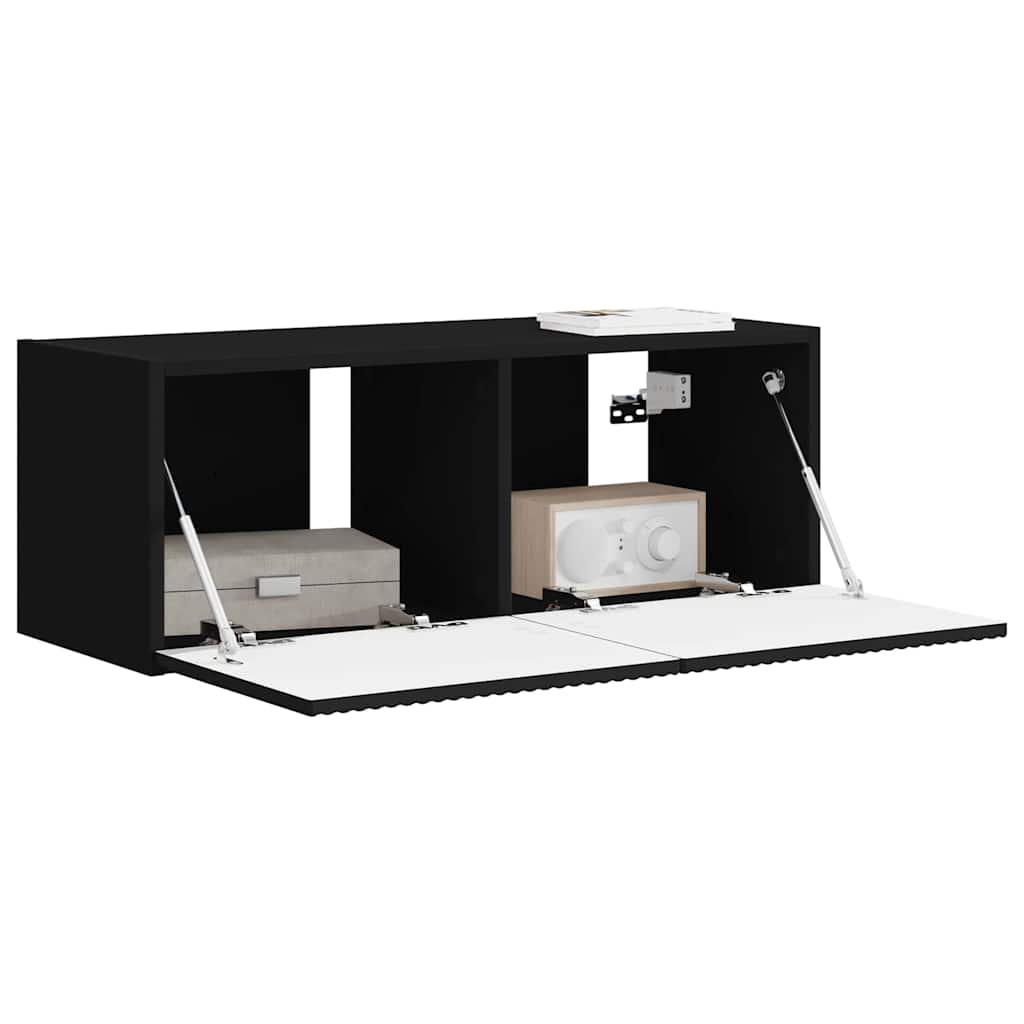 vidaXL TV-Wandschrank Schwarz 60 x 31 x 29,5 cm Holzwerkstoff