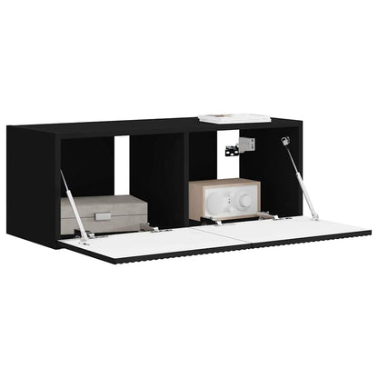 vidaXL TV-Wandschrank Schwarz 60 x 31 x 29,5 cm Holzwerkstoff