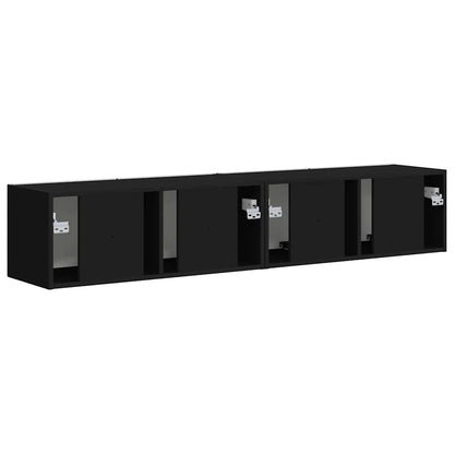 vidaXL TV-Wandschrank 2 pcs Schwarz 60 x 31 x 29,5 cm Holzwerkstoff
