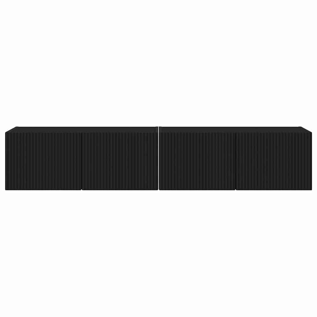 vidaXL TV-Wandschrank 2 pcs Schwarz 60 x 31 x 29,5 cm Holzwerkstoff