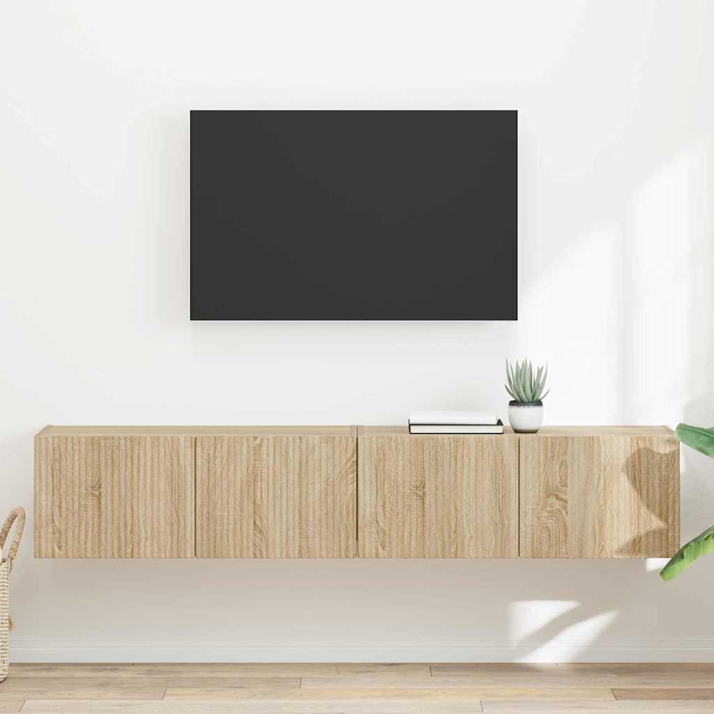 vidaXL TV-Wandschrank 2 pcs Sonoma 60 x 31 x 29,5 cm Holzwerkstoff