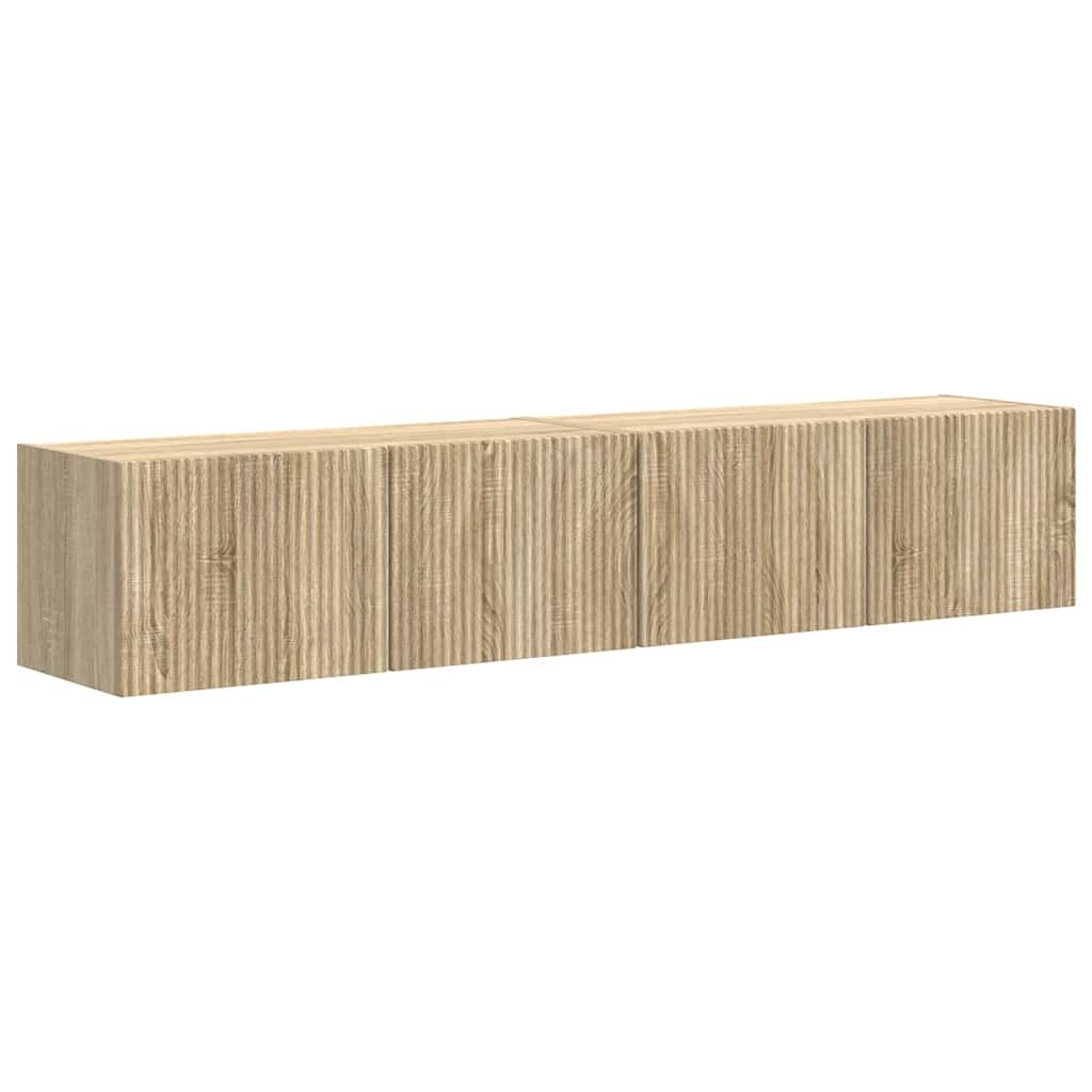 vidaXL TV-Wandschrank 2 pcs Sonoma 60 x 31 x 29,5 cm Holzwerkstoff