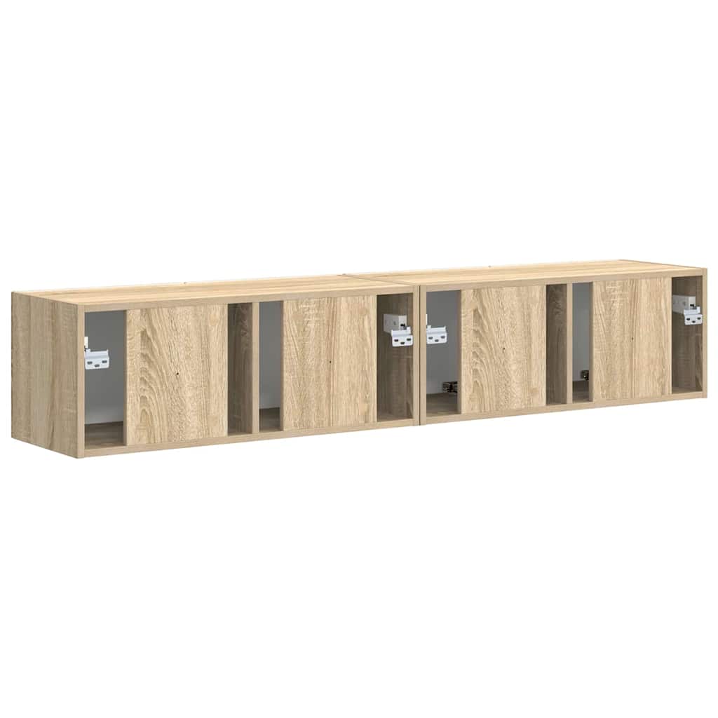 vidaXL TV-Wandschrank 2 pcs Sonoma 60 x 31 x 29,5 cm Holzwerkstoff
