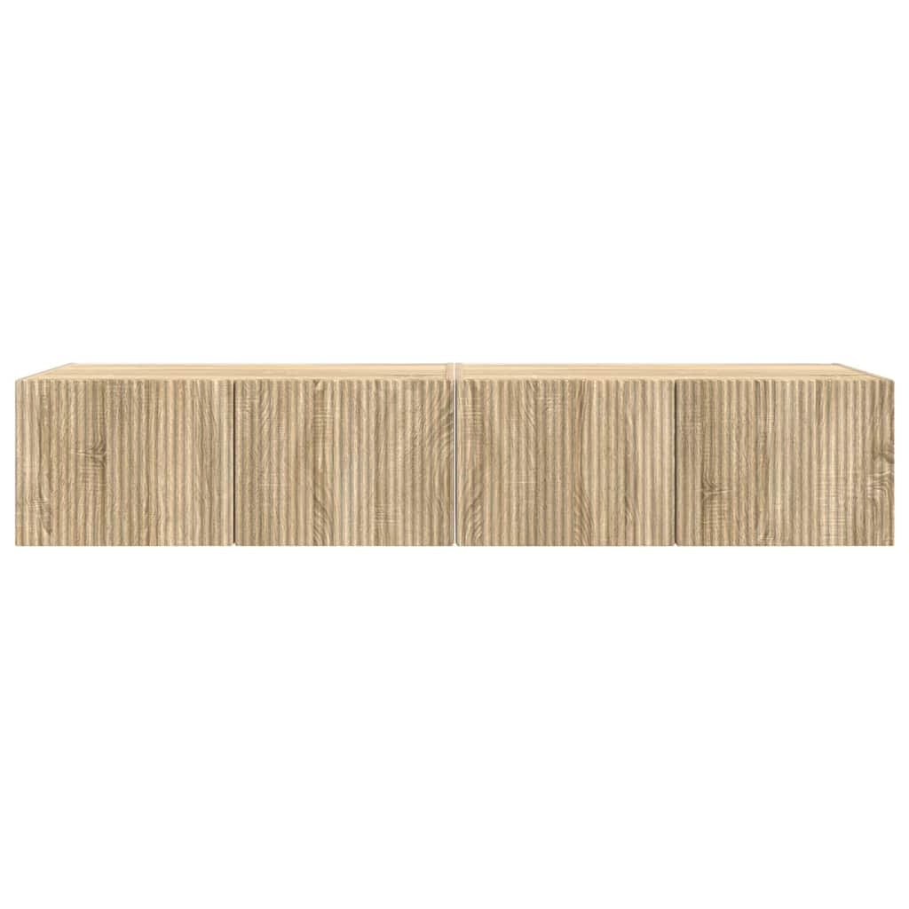 vidaXL TV-Wandschrank 2 pcs Sonoma 60 x 31 x 29,5 cm Holzwerkstoff