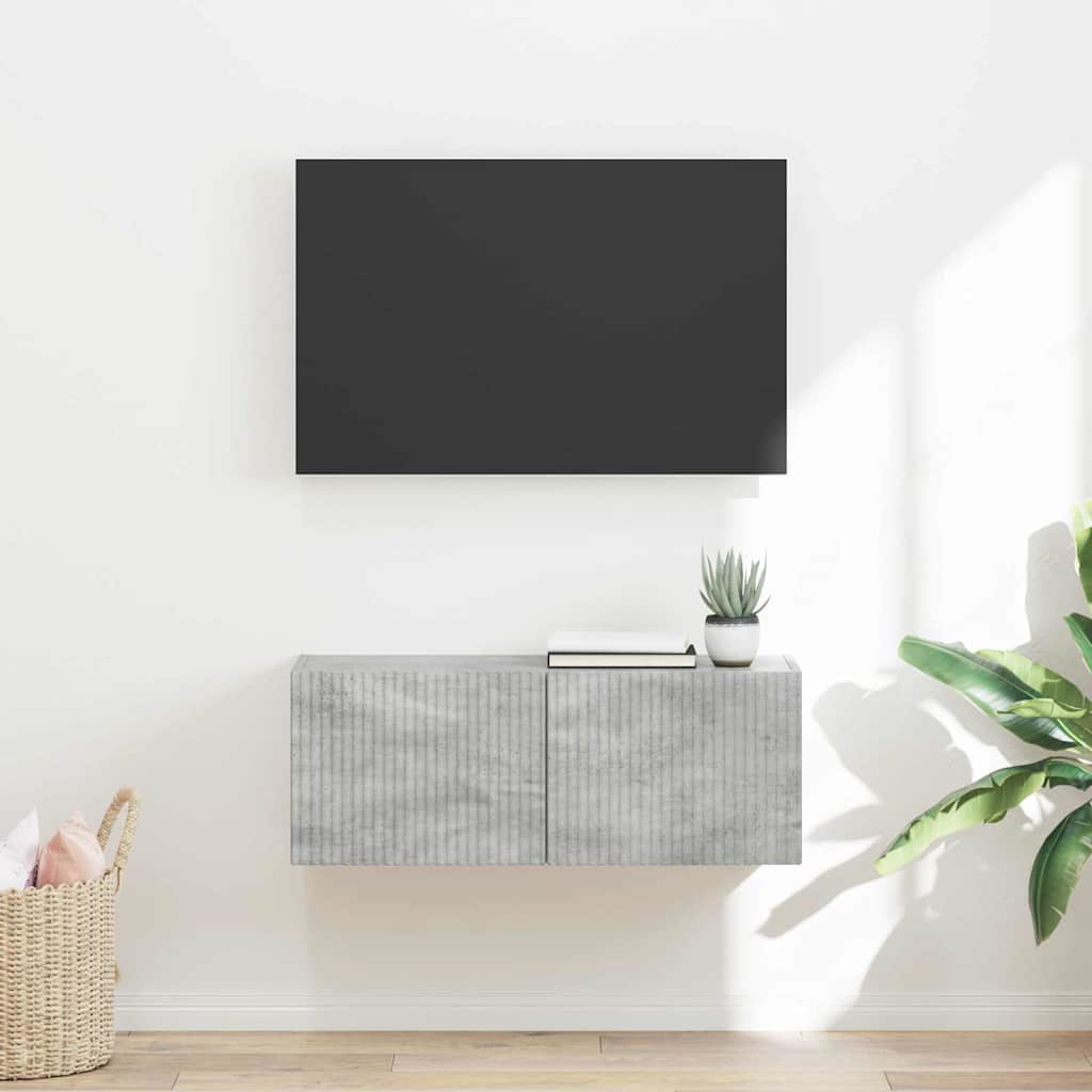 vidaXL TV-Wandschrank Beton 60 x 31 x 29,5 cm Holzwerkstoff