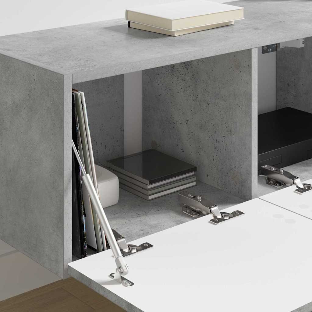 vidaXL TV-Wandschrank 2 pcs Beton 60 x 31 x 29,5 cm Holzwerkstoff