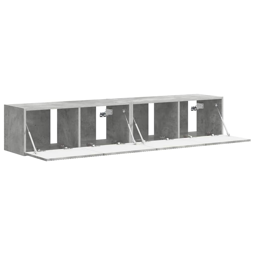vidaXL TV-Wandschrank 2 pcs Beton 60 x 31 x 29,5 cm Holzwerkstoff